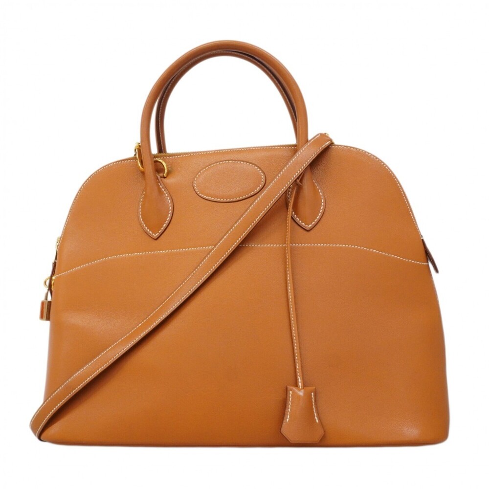 Hermes Bolide 35 Handbag, Veau Gulliver Leather, Gold, ○W Stamp, 2-way bag fo... - Picture 1 of 14